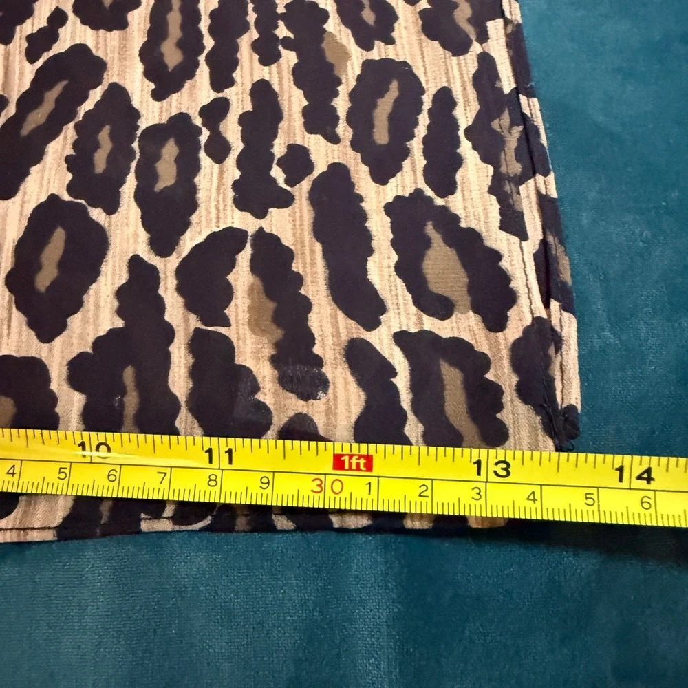 Vintage Leopard Print Rectangle Scarf Brown Tan Black‎ Animal Print Polyester